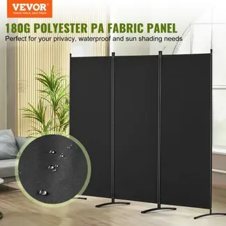 VEVOR Raumteiler Trennwand 3-teiliger Paravent Stellwand, faltbarer Sichtschutz für Büro Schlafzimmer Esszimmer Arbeitszimmer Balkon, Raumtrenner freistehend (228 x 52 x 184 cm), Schwarz VEVOR Raumteiler Trennwand 3-teiliger Paravent Stellwand, faltbarer Sichtschutz für Büro Schlafzimmer Esszimmer Arbeitszimmer Balkon, Raumtrenner freistehend (228 x 52 x 184 cm), Schwarz