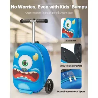 VEVOR Scooter Koffer, 20 L Fassungsvermögen, Reisekoffer mit Flash-PU-Rädern, TPR-Anti-Rutsch-Griff, max. Gewichtskapazität 50 kg, Kinderkoffer Handgepäck, für Kinder ab 5 Jahren, Blau VEVOR Scooter Koffer, 20 L Fassungsvermögen, Reisekoffer mit Flash-PU-Rädern, TPR-Anti-Rutsch-Griff, max. Gewichtskapazität 50 kg, Kinderkoffer Handgepäck, für Kinder ab 5 Jahren, Blau