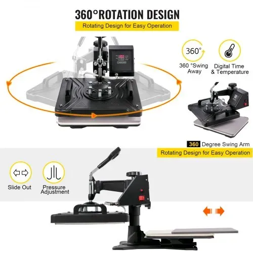 VEVOR 38x30cm Heißpresse maschine 5 In 1 Transferpresse hitzepressemaschine und 1350mm Vinyl Cutter Plotter Cutting Plotter Desktop Machine – Bild 3