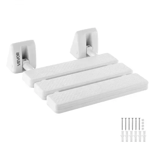VEVOR Klappbarer Duschsitz zur Wandmontage (32 x 34 cm Sitzfläche), Wandklappstuhl mit Aluminiumrahmen, Duschsitz (100 kg Belastbar) für Erwachsene & Senioren, Geeignet für Badezimmer & Flur, Weiß VEVOR Klappbarer Duschsitz zur Wandmontage (32 x 34 cm Sitzfläche), Wandklappstuhl mit Aluminiumrahmen, Duschsitz (100 kg Belastbar) für Erwachsene & Senioren, Geeignet für Badezimmer & Flur, Weiß