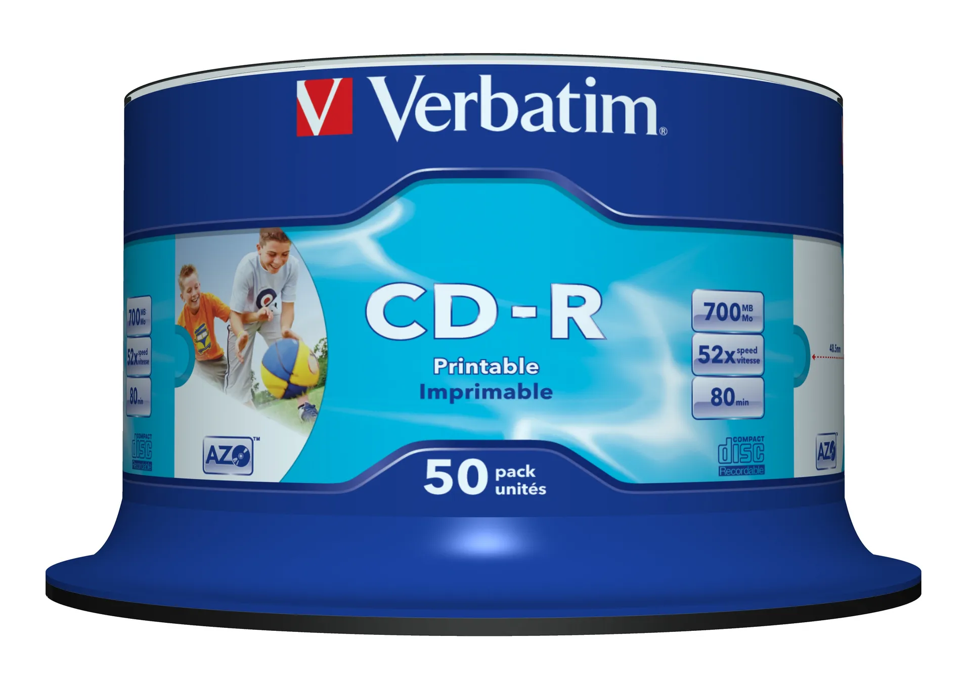 Verbatim CD-R AZO Wide Inkjet Printable no ID 700 MB 52x 50 Stück(e) Verbatim CD-R AZO Wide Inkjet Printable no ID 700 MB 52x 50 Stück(e)