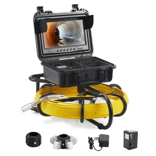 VEVOR Kanalkamera, 50 m, 23 cm Bildschirm, Rohrinspektionskamera mit DVR-Funktion, IP68-Kamera mit 12 einstellbaren LEDs, mit einer 16 GB SD-Karte für Abwasserleitungen, Haus, Kanal, Abflussrohr VEVOR Kanalkamera, 50 m, 23 cm Bildschirm, Rohrinspektionskamera mit DVR-Funktion, IP68-Kamera mit 12 einstellbaren LEDs, mit einer 16 GB SD-Karte für Abwasserleitungen, Haus, Kanal, Abflussrohr