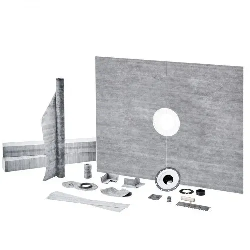 VEVOR Duschkanten-Set,1524 x 1219 x 28 mm Duschwannen-Set mit 2 Zoll ABS-Mittelflansch, wasserdichter Membran, Edelstahlrost und Fugenversiegelung, Duschwannen-Gefällestäbe passend für Badezimmer – Bild 9