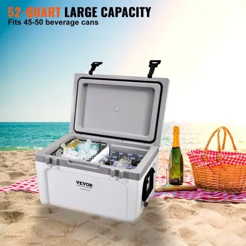 VEVOR Passive Kühlbox Eisbox 57,26 L, Isolierte Kühlbox Camping Thermobox 45-50 Dosen, Campingbox Kühlschrank mit einem Korb, Isolierung Kühlbox Tragbar, Eistruhe Cooler Multifunktional – Bild 3