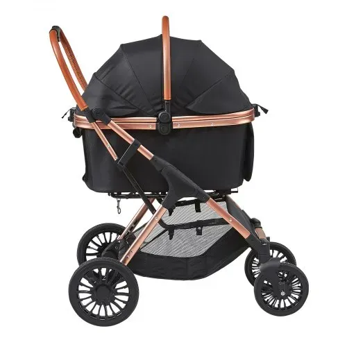 VEVOR Hundebuggy 59x85x105cm Hundewagen 30kg Tragfähigkeit Faltbarer Hundetrolley Aluminium-Rahmen 800D Oxford-Gewebe Nylon-Netzfenster 4 PU-Räder Hundebox Tierbuggy Katzenbuggy Haustier Transport – Bild 8