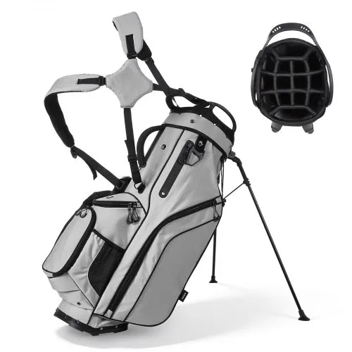 VEVOR Golfbag mit 14-facher Einteilung, 2 in 1 Golftasche mit Standfüßen Doppelschultergurt Durchgehenden Trennfächern Regenhaube Stautaschen, Caddybag aus Leichtem Polyester für Herren Damen VEVOR Golfbag mit 14-facher Einteilung, 2 in 1 Golftasche mit Standfüßen Doppelschultergurt Durchgehenden Trennfächern Regenhaube Stautaschen, Caddybag aus Leichtem Polyester für Herren Damen