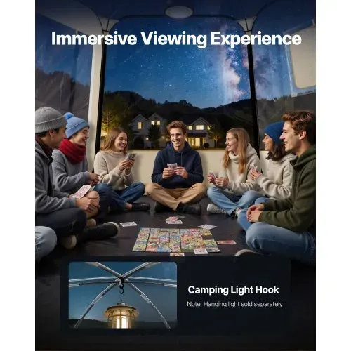 VEVOR Pop-up-Bubble-Zelt, 305 x 275 x 220 cm, transparentes Campingzelt, Garten-Kuppel-Iglu-Zelt mit Fenstern, Sportzelt, 540°-Panoramablick, für 4–8 Personen, Terrasse, Hinterhof – Bild 5