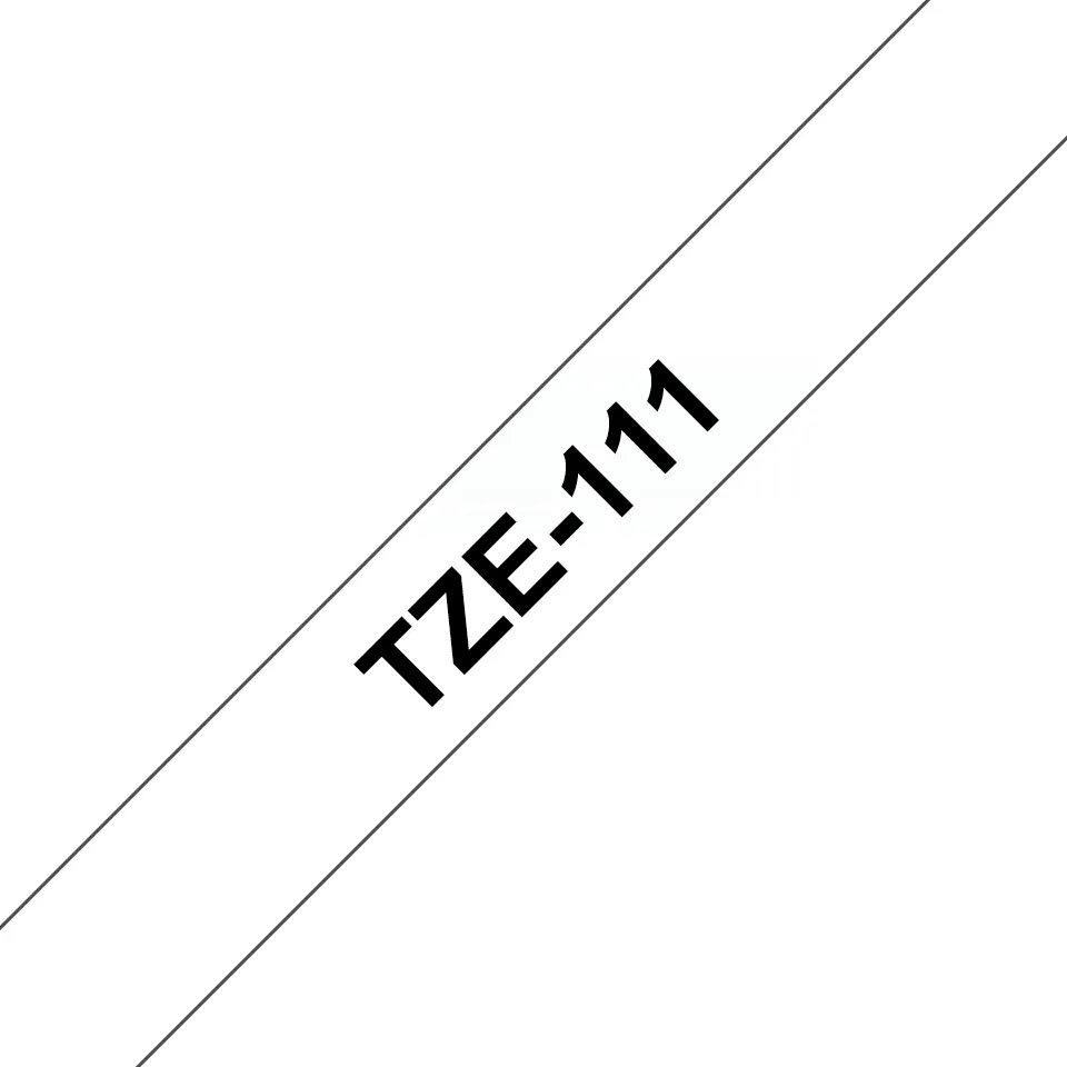 Brother TZE-111 Etiketten erstellendes Band Schwarz auf transparent Brother TZE-111 Etiketten erstellendes Band Schwarz auf transparent