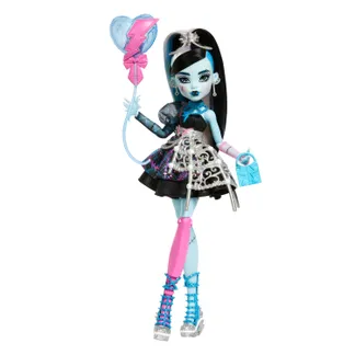 Monster High Scary Sweet Birthday Frankie Stein-Puppe im Partykleid mit Ballon und Geschenk Monster High Scary Sweet Birthday Frankie Stein-Puppe im Partykleid mit Ballon und Geschenk
