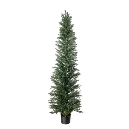 VEVOR Künstliche Pflanze 2 Stk. Künstliche Zypressen mit PP-Topf 2438mm, Dekopflanze für Balkon Büro Veranda Terrase Garten, UV-Beständig, Immergrüner Kunstbaum aus PE, Naturgetreu, Indoor & Outdoor – Bild 10
