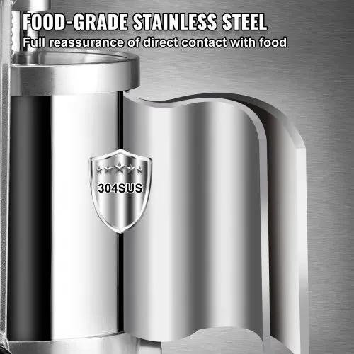 VEVOR Manueller Wurstfüller Wurstfüllmaschine 1,5 L, Edelstahl + Aluminium Professionelle Silberne Wurstmaschine inkl. 16 / 19 / 22 mm Füllrohre, Vertikale Wurstpresse mit Tischklemme Hausgemacht – Bild 2