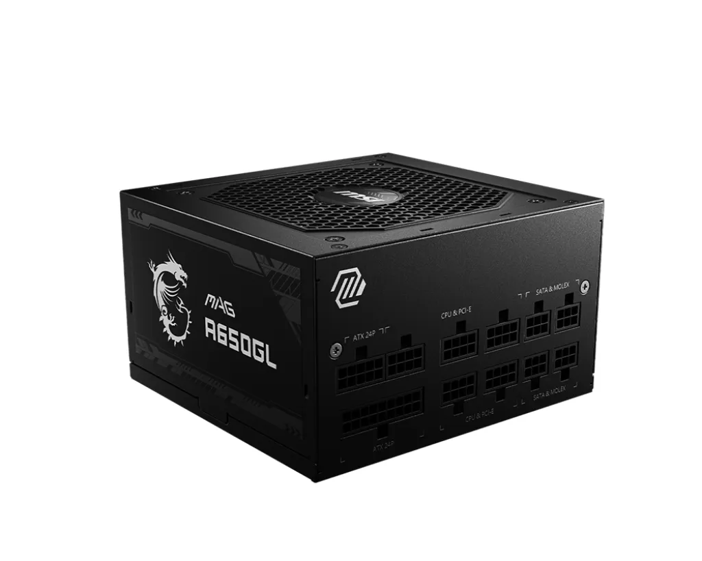 MSI MAG A650GL Netzteil 650 W 20+4 pin ATX ATX Schwarz MSI MAG A650GL Netzteil 650 W 20+4 pin ATX ATX Schwarz