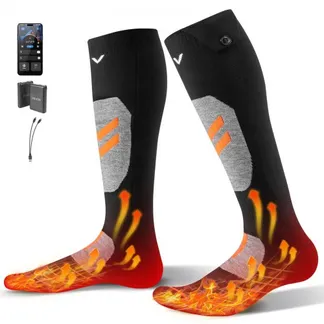 VEVOR Beheizte Socken Unisex, 5000 mAh Akkubetrieben, Wiederaufladbare Heizsocken mit 4 Heizstufen, Fußwärmer mit APP-Steuerung, Ideal für Outdoor, Camping, Wandern, Größe L VEVOR Beheizte Socken Unisex, 5000 mAh Akkubetrieben, Wiederaufladbare Heizsocken mit 4 Heizstufen, Fußwärmer mit APP-Steuerung, Ideal für Outdoor, Camping, Wandern, Größe L