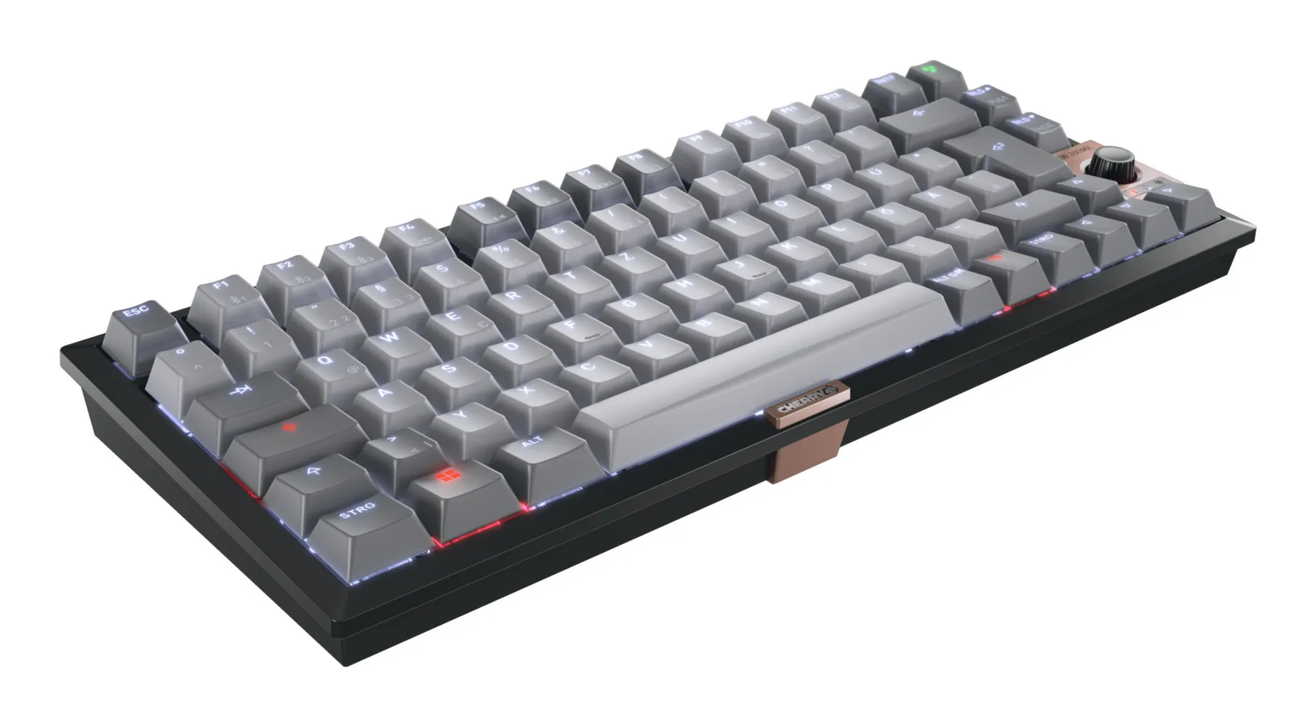 CHERRY KW 300 MX Tastatur Haus USB + Bluetooth QWERTZ Deutsch Schwarz, Kupfer, Grau – Bild 2