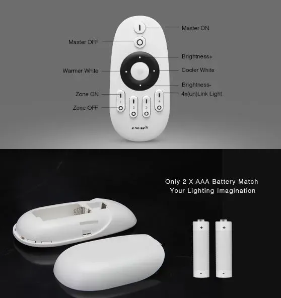 MiBoxer FUT007 LED Fernbedienung dual white (CCT) 4 Zonen – Bild 3