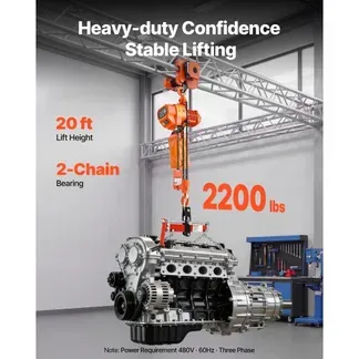 VEVOR Elektrischer Kettenzug 1000 kg, 6 m Hubhöhe, 3-Phasen-Brückenkran mit 100 m Funk- & 4,5 m Kabelfernbedienung, G80-Doppelkette, Elektrokettenzug für Fabriken, Lagerhallen & Garagen VEVOR Elektrischer Kettenzug 1000 kg, 6 m Hubhöhe, 3-Phasen-Brückenkran mit 100 m Funk- & 4,5 m Kabelfernbedienung, G80-Doppelkette, Elektrokettenzug für Fabriken, Lagerhallen & Garagen