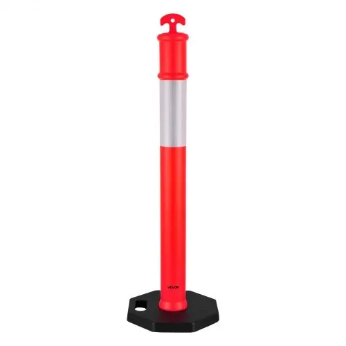 VEVOR Verkehrsleitpfosten Leitpfosten 6 Stk. (114 cm) mit beschwertem Sockel & Reflektorstreifen, robuste Leitpfosten für Baustellen, Parkplätze, Absperrpfosten zur Steuerung von Menschenmengen, rot – Bild 10