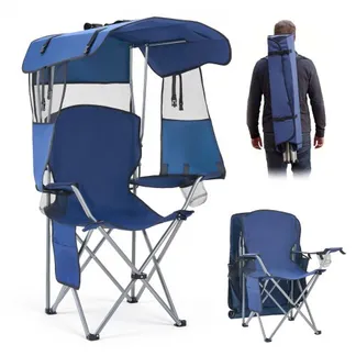 VEVOR Campingstuhl Faltstuhl 150 kg Belastbar, Anglerstuhl mit Sonnendach & Zeitschriftentasche, Klappstuhl mit 2 Getränkehaltern, für Outdoor-Aktivitäten Angeln Picknicks Camping Dunkelblau VEVOR Campingstuhl Faltstuhl 150 kg Belastbar, Anglerstuhl mit Sonnendach & Zeitschriftentasche, Klappstuhl mit 2 Getränkehaltern, für Outdoor-Aktivitäten Angeln Picknicks Camping Dunkelblau