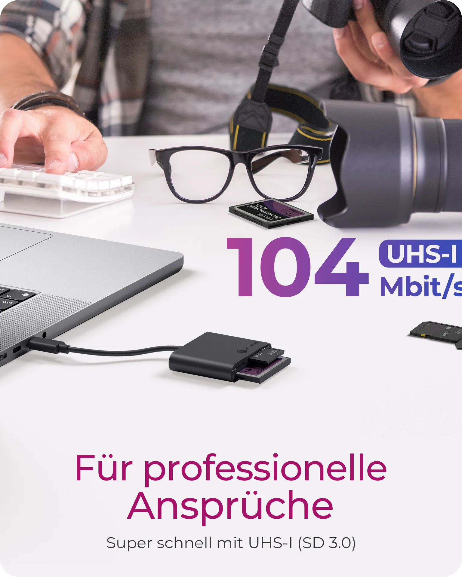 ICY BOX IB-CR301-C3 Externer Multi Card Reader (CF, SD, microSD) mit USB 3.2 Gen 1 Type-C® Hostanschluss – Bild 6