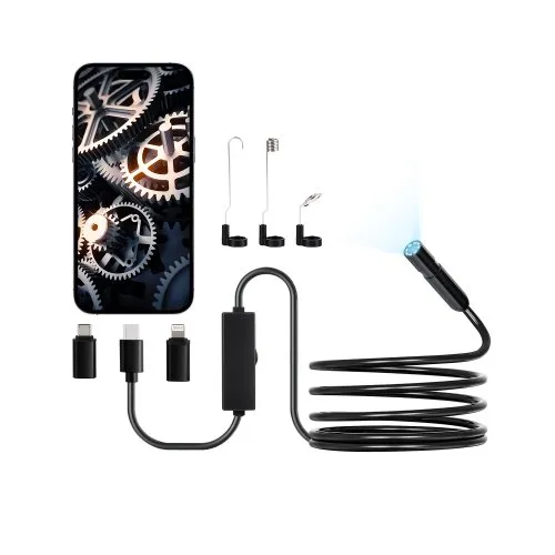 VEVOR Endoskopkamera mit Licht, 1920P HD-Endoskop für Android & iOS, Inspektionskamera mit 8 LED-Leuchten & 3 m langem Kabel, 2-facher Zoom, wasserdichte IP67-Kanalkamera für Auto & Sanitär VEVOR Endoskopkamera mit Licht, 1920P HD-Endoskop für Android & iOS, Inspektionskamera mit 8 LED-Leuchten & 3 m langem Kabel, 2-facher Zoom, wasserdichte IP67-Kanalkamera für Auto & Sanitär