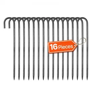 VEVOR 16er Pack J-Typ Bodenanker Erdanker Erdnägel Heringe Zeltheringe 406,4mm VEVOR 16er Pack J-Typ Bodenanker Erdanker Erdnägel Heringe Zeltheringe 406,4mm