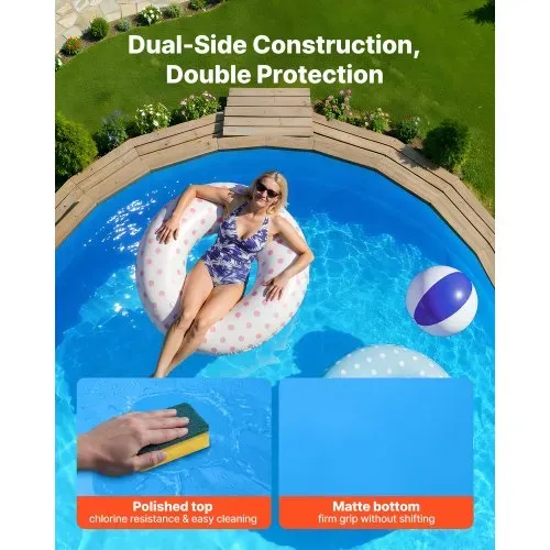 VEVOR Poolinnenfolie 3,6 m, Poolfolie für 90 cm Wandhöhe, Ersatzfolie aus PVC, Innenhülle 0,4 mm Stärke, Schwimmbadfolie Überlappend, Austauschfolie, Geeignet für Oberirdische Pools, Blau – Bild 4
