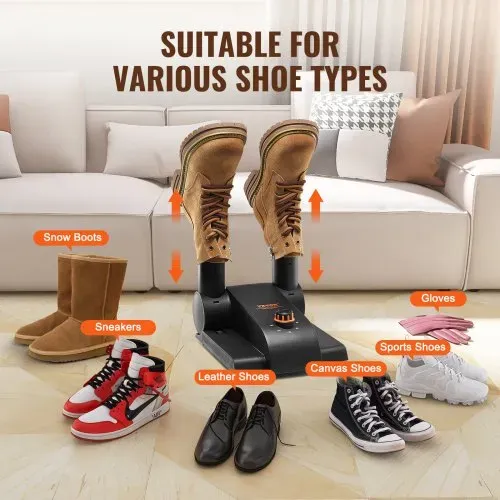 VEVOR 180° Faltbarer 2-Röhren Schuhtrockner Stiefeltrockner Schwarz & Orange – Bild 5
