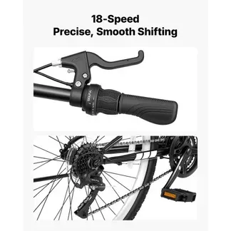 VEVOR Mountainbike für Damen Herren 27,5 Zoll Fahrrad 18-Gang Schwarz Weiß Ideal für Erwachsene, Kohlenstoffstahlrahmen, mit Vollfederung, 120 kg Tragkraft, Klingel, Reflektoren & Verstellbarem Sattel VEVOR Mountainbike für Damen Herren 27,5 Zoll Fahrrad 18-Gang Schwarz Weiß Ideal für Erwachsene, Kohlenstoffstahlrahmen, mit Vollfederung, 120 kg Tragkraft, Klingel, Reflektoren & Verstellbarem Sattel
