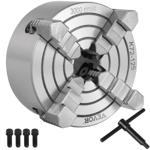 VEVOR Vierbackenfutter 125 mm Durchmesser, 4 Backenfutter 15 x 14 x 10 cm, Gusseisen Drehbankfutter, Vier Backen Spannfutter mit Reversiblen Backe und Hoher Präzision, Drehfutter für Drehmaschine VEVOR Vierbackenfutter 125 mm Durchmesser, 4 Backenfutter 15 x 14 x 10 cm, Gusseisen Drehbankfutter, Vier Backen Spannfutter mit Reversiblen Backe und Hoher Präzision, Drehfutter für Drehmaschine