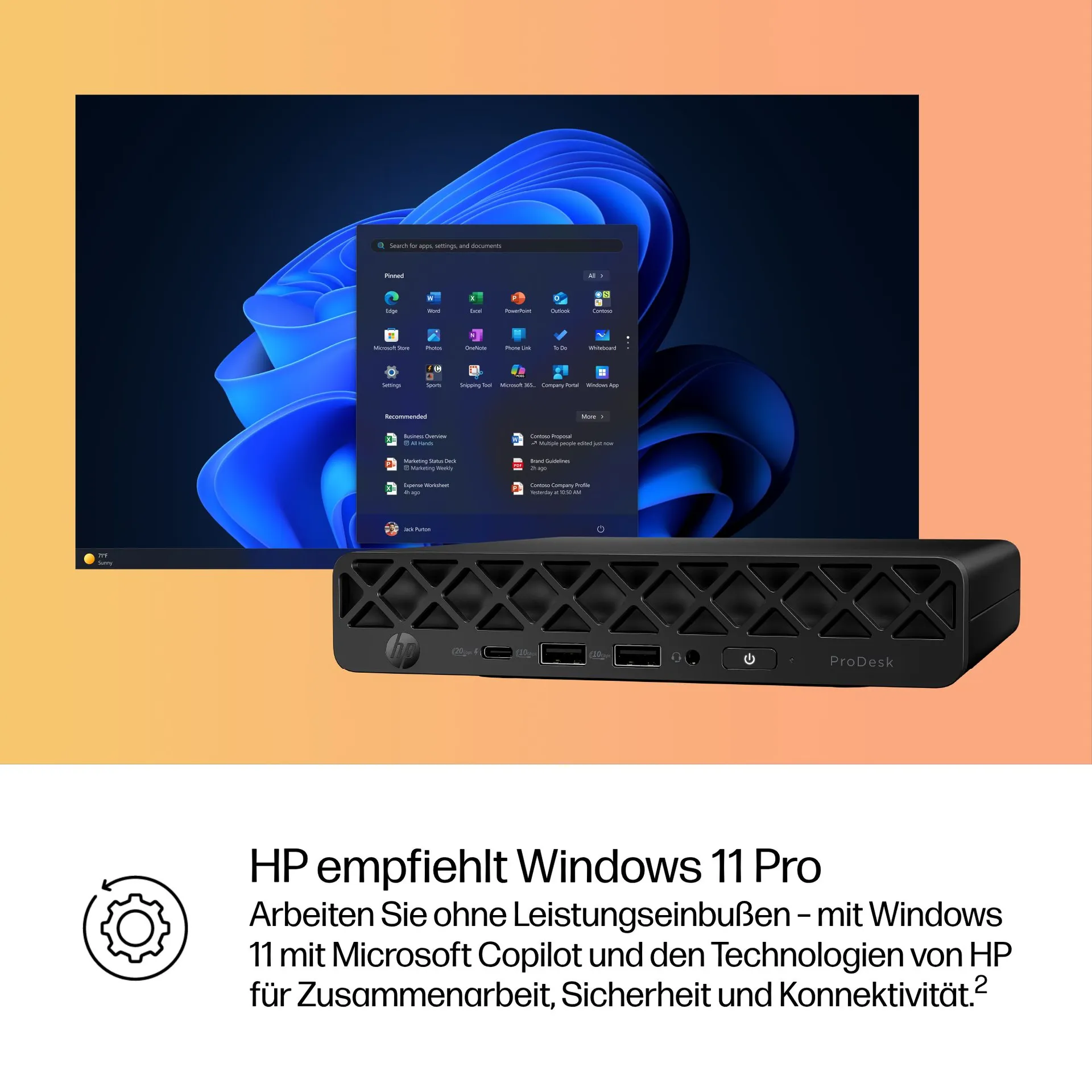 HP ProDesk 4 Mini G1i AI Intel Core Ultra 7 265T 16 GB DDR5-SDRAM 512 GB SSD Windows 11 Pro Mini PC Mini-PC AI PC Schwarz – Bild 6