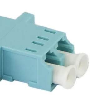 LWL-Kupplung,LC-Buchse/LC-Buchse, 50/125u Multimode OM3, aqua, duplex, PVC, mit Flansch, Synergy 21, LWL-Kupplung,LC-Buchse/LC-Buchse, 50/125u Multimode OM3, aqua, duplex, PVC, mit Flansch, Synergy 21,