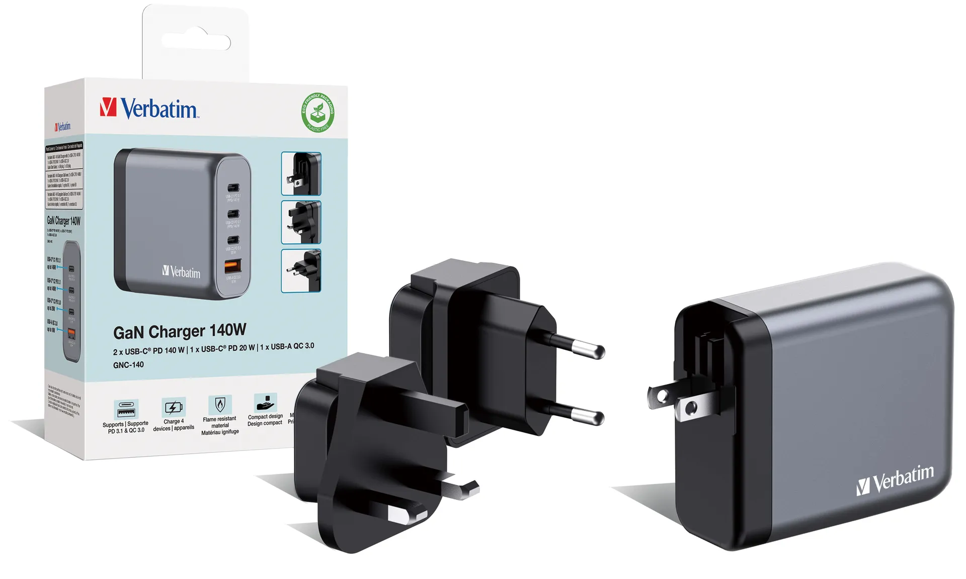 Verbatim GNC-140 Universal Schwarz, Grau AC Schnellladung Drinnen – Bild 4