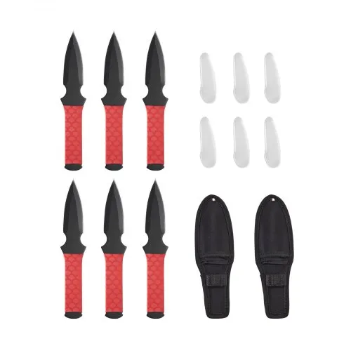 VEVOR Wurfmesser (Einzelkopf) Set 6 Stk. 226 mm Edelstahl, gut ausbalancierte Messer mit schwarzer Nylonschutzscheide, idealer Begleiter für Wurfäxte, robust für Freizeit und Wettkampf VEVOR Wurfmesser (Einzelkopf) Set 6 Stk. 226 mm Edelstahl, gut ausbalancierte Messer mit schwarzer Nylonschutzscheide, idealer Begleiter für Wurfäxte, robust für Freizeit und Wettkampf