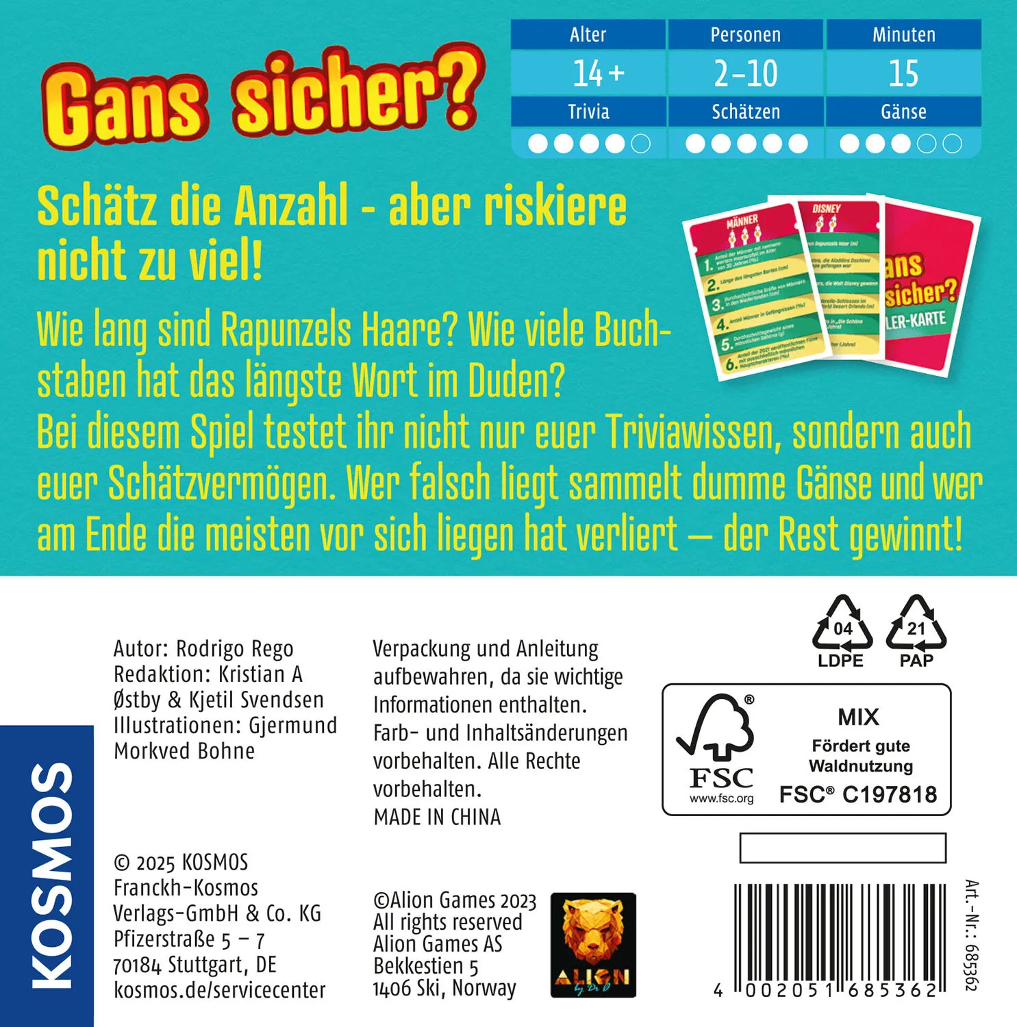 Kosmos 47856223 Brettspiel 15 min Kartenspiel Raten – Bild 2