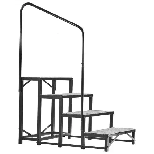 VEVOR Wohnmobiltreppe 4 Stufen Einstiegshilfe 299,38 kg Tragkraft Wohnmobil Trittstufe mit Antirutschmatte Außentreppe für Camper Wohnwagen Mobilheim Pool Spa Standtreppe für Senioren Hunde Schwarz – Bild 10