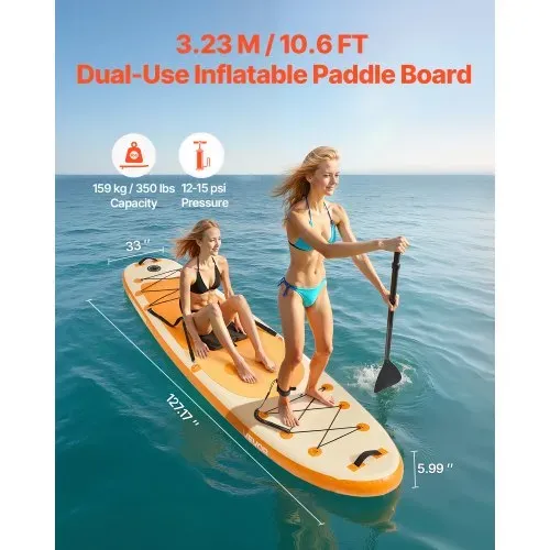VEVOR aufblasbares Stand Up Paddle Board (323 x 83,8 x 15,2 cm) Paddleboard mit einem Sitz, Komplettset inkl. Pumpe Paddel Finne Rucksack, Knöchelleine Gurt, für Jugendliche und Erwachsene VEVOR aufblasbares Stand Up Paddle Board (323 x 83,8 x 15,2 cm) Paddleboard mit einem Sitz, Komplettset inkl. Pumpe Paddel Finne Rucksack, Knöchelleine Gurt, für Jugendliche und Erwachsene