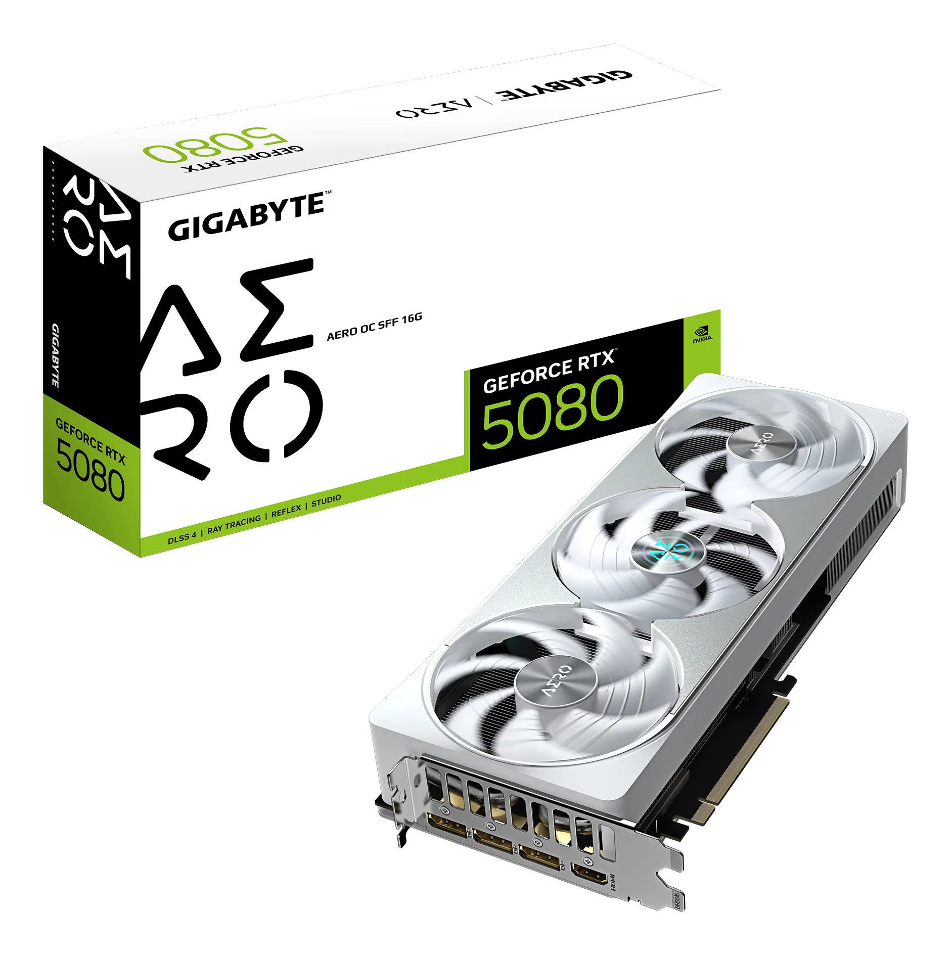 GIGABYTE GeForce RTX 5080 AERO OC SFF 16G Grafikkarte – 16 GB GDDR7, 256 Bit, PCI-E 5.0, 2730MHz Core Clock, 3 x DisplayPort, 1 x HDMI, GV-N5080AERO OC-16GD GIGABYTE GeForce RTX 5080 AERO OC SFF 16G Grafikkarte – 16 GB GDDR7, 256 Bit, PCI-E 5.0, 2730MHz Core Clock, 3 x DisplayPort, 1 x HDMI, GV-N5080AERO OC-16GD