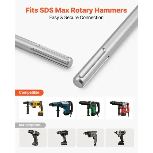 VEVOR SDS-Max Breitmeißel, 35x15 cm Spatmeißel mit SDS-Max-Schaft, Kompatibel mit Bohrhämmern, Wärmebehandelter 40Cr-Legierungsstahl, zum Entfernen von Laminatböden, Fliesen & Mörtel – Bild 2
