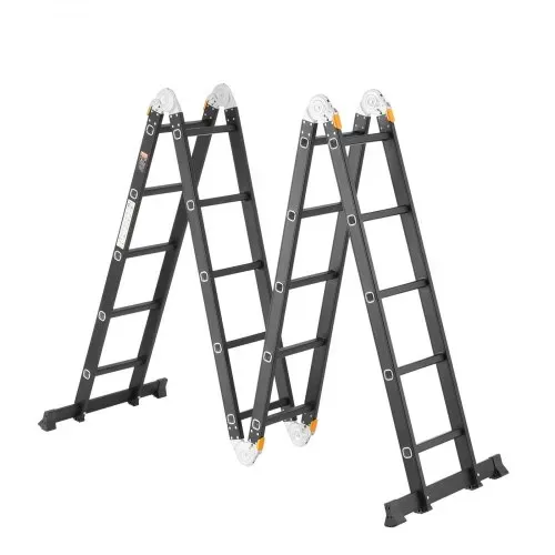 VEVOR Mehrzweckleiter, 7-in-1-Multifunktionsleiter, A-Rahmen, 5-Stufen-Teleskopleiter, Leitergerüst 5800 mm, verstellbare Hochleistungsleiter, 150 kg Tragkraft für den Außenbereich zu Hause – Bild 8