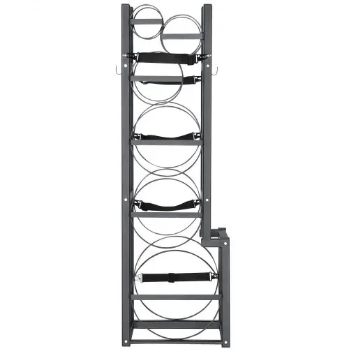 VEVOR Kältemitteltankgestell, mit 1 x 50 lbs, 2 x 30 lbs und 3 Weiteren Kleinen Flaschentanks, Zylindertankgestell 15,55 x 12,99 x 49,8 Zoll, Kältemittelzylindergestell und Halterungen für Freon, Gase – Bild 8
