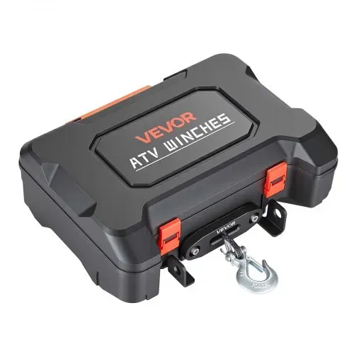 VEVOR Elektrische Seilwinde 12V, Mobile Seilwinde mit 2041kg Tragkraft & Fernbedienung, Tragbare Motorwinde mit Synthetikseil Seilführung Schäkelhaken Gurt Tragkiste, Elektrowinde für ATV UTV Offroad – Bild 8