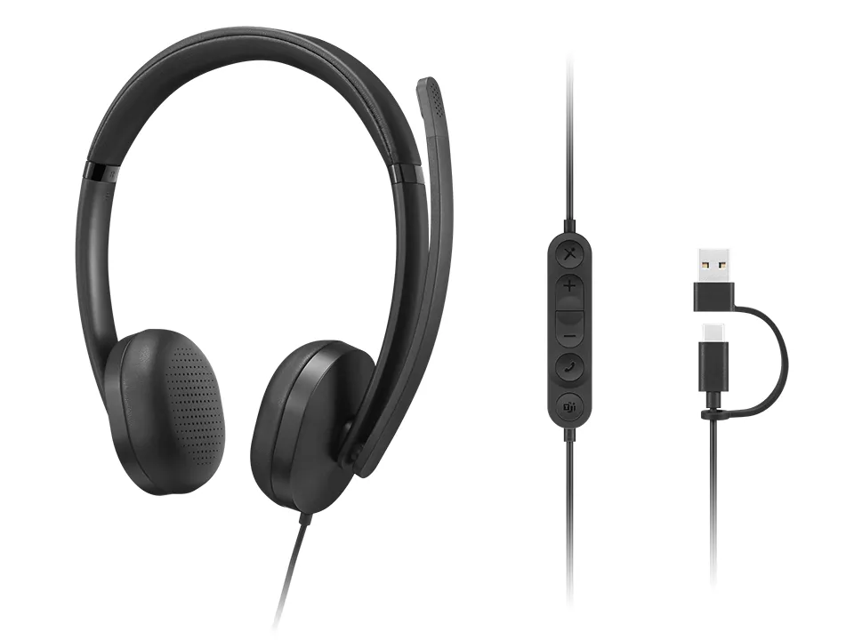 Lenovo VoIP Headset 5000 Kopfhörer Kabelgebunden Kopfband Büro/Callcenter USB Typ-C Schwarz – Bild 6