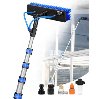 VEVOR Teleskop Waschbürste mit Teleskopstiel, 7,3 m lange Teleskopstange mit ausziehbarem Griff, 180° drehbarem Bürstenkopf & 20 m Schlauch, für Haushalt & Außenbereich, Solarmoduldecks im Wohnwagen VEVOR Teleskop Waschbürste mit Teleskopstiel, 7,3 m lange Teleskopstange mit ausziehbarem Griff, 180° drehbarem Bürstenkopf & 20 m Schlauch, für Haushalt & Außenbereich, Solarmoduldecks im Wohnwagen