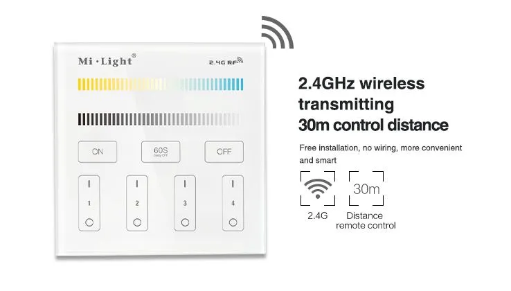 MiBoxer B2 LED Fernbedienung Smart Panel dual white (CCT) 4-Zonen – Bild 4