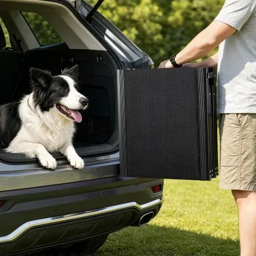 VEVOR Hunderampe, 180 x 43,2 cm, faltbare Hundeautorampe für mittelgroße & große Hunde bis 113 kg, Einstiegshilfe mit rutschfester Oxford-Gewebeoberfläche, tragbare Hundetreppe für SUV & LKW – Bild 7