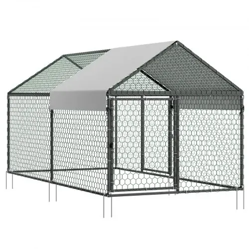 VEVOR Hühnerstall, 1x2x1 m, Hühnerhaus mit Wasserdichter Abdeckung & Doppeltüren, Freilaufgehege mit Spitzdach, Kompatibel mit Holzställen, Geflügelstall für Kaninchen, Hühner, Gänse & Enten – Bild 9