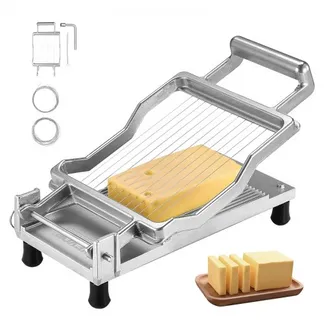 VEVOR Käseschneider mit Draht, 0,39″ und 0,78″ Cheeser Butterschneideklinge, abnehmbarer Käsehobeldraht, kommerzieller Käsehobel aus Aluminiumlegierung mit Messerdraht aus 316 Edelstahl, zum Kochen in der Küche VEVOR Käseschneider mit Draht, 0,39″ und 0,78″ Cheeser Butterschneideklinge, abnehmbarer Käsehobeldraht, kommerzieller Käsehobel aus Aluminiumlegierung mit Messerdraht aus 316 Edelstahl, zum Kochen in der Küche