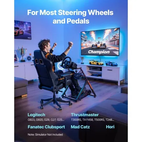 VEVOR Lenkradständer, verstellbarer & faltbarer Simulatorständer für G923 G920 G29 G27, Thrustmaster T300RS TX F458 T500RS T3PA-PRO (F1/GT) Gaming-Cockpit, Pedalsimulator nicht enthalten, kompakt VEVOR Lenkradständer, verstellbarer & faltbarer Simulatorständer für G923 G920 G29 G27, Thrustmaster T300RS TX F458 T500RS T3PA-PRO (F1/GT) Gaming-Cockpit, Pedalsimulator nicht enthalten, kompakt