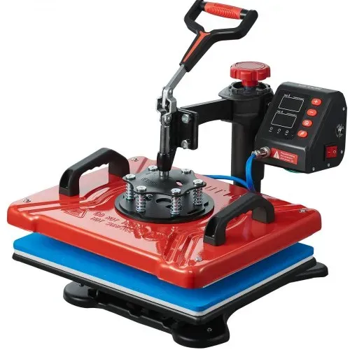 VEVOR Transferpresse 38 x 30 cm Hitzepresse 10 in 1 T-Shirtpresse Rot Textilpresse Heißpresse 360-Grad-Drehbar Multifunktionale Sublimationsmaschine – Bild 8