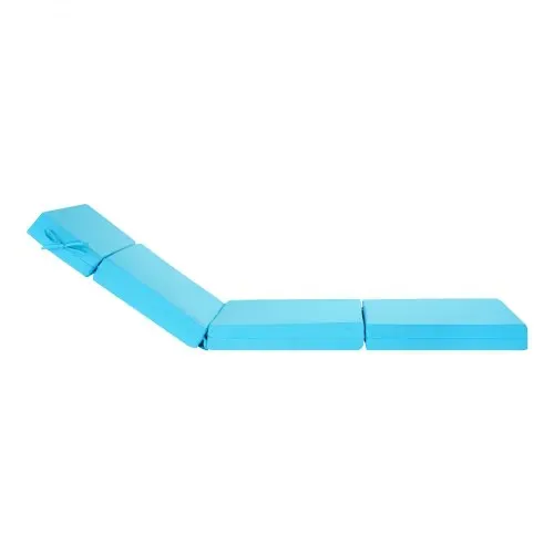 VEVOR Deckchair Auflagen, 1830x533x98 mm, Liegenauflagen für den Außenbereich, wasserabweisend & farbecht, Sonnenliegen-Kissen mit Bändern, dicke Terrassen-Liegepolster für Pooldeck, Meerblau – Bild 9